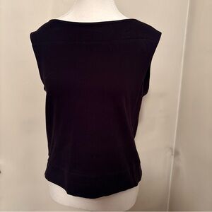 SO Black Boatneck Sleeveless Tank Top